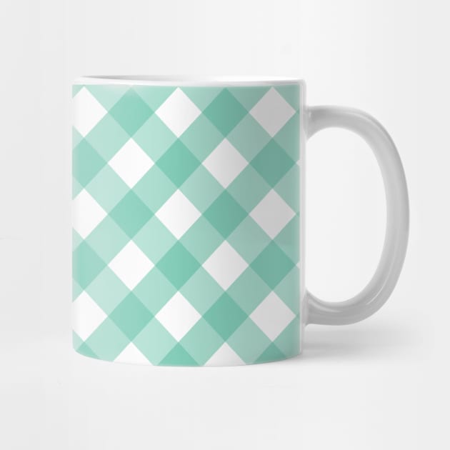 Mint Green and White Check Gingham Plaid by squeakyricardo